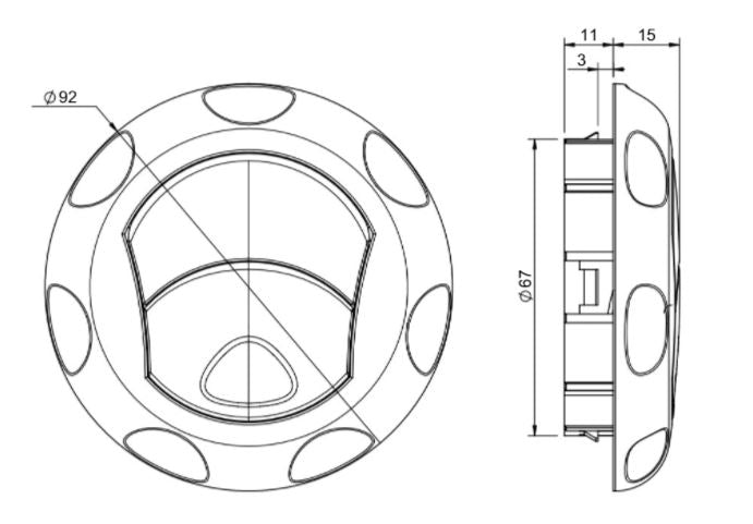 Sensyo 92 TP Luchtdiffuser Zwart Knaus Weinsberg