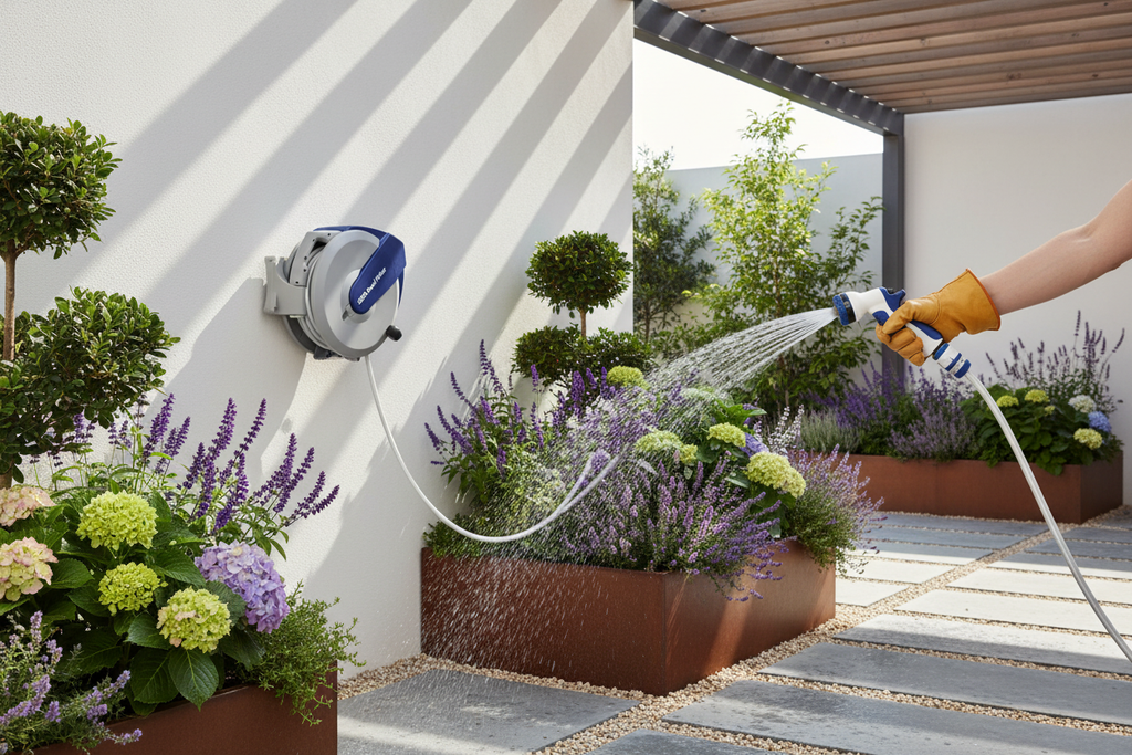 Siro-Reel Water in gebruik in tuin