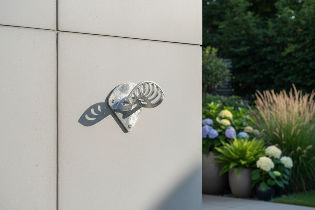 Wandbeugel gemonteerd op muur zonder hose reel